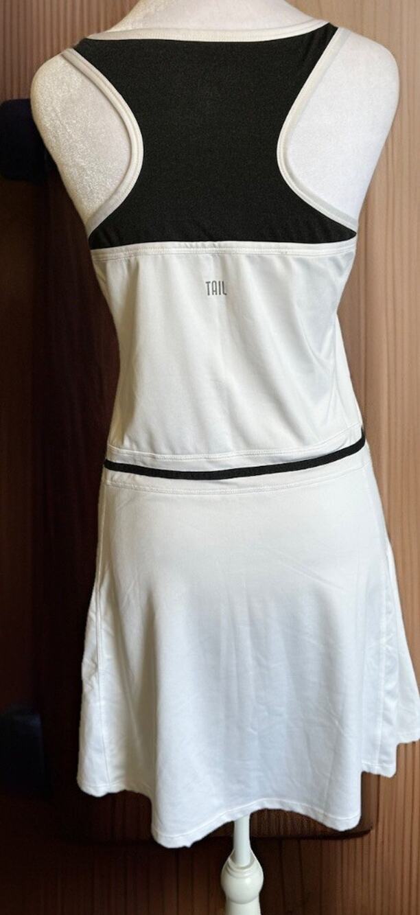 NEW White Tennis Dress Pleated Mini Sporty Golf Razor Back Preppy Active Comfy M